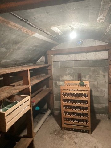 Food stored in this root cellar would feed a family in the wintertime.